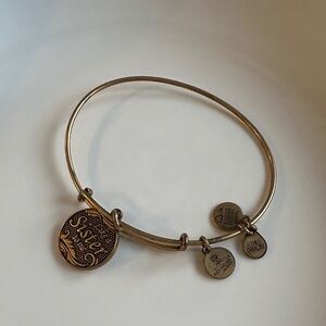 Alex and Ani Gold Sister Charm Adjustable Bangle